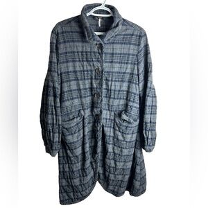 Free People Flannel Duster Jacket